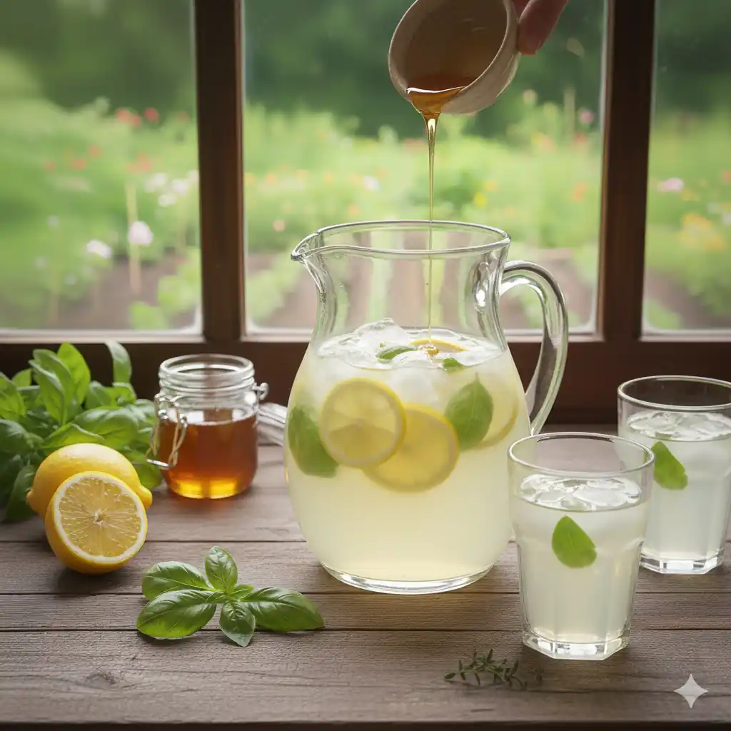 lemoniada z bazylia i miodem
