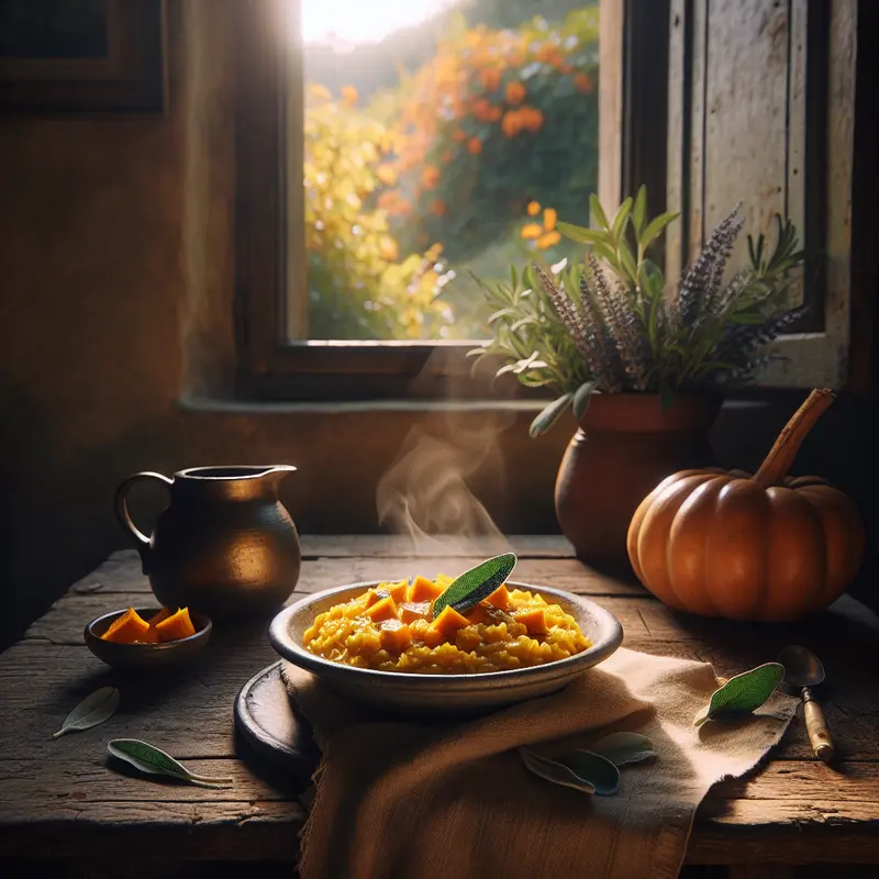 Historia jesiennego risotto – wegetariańskie ukojenie z dynią i szałwią
