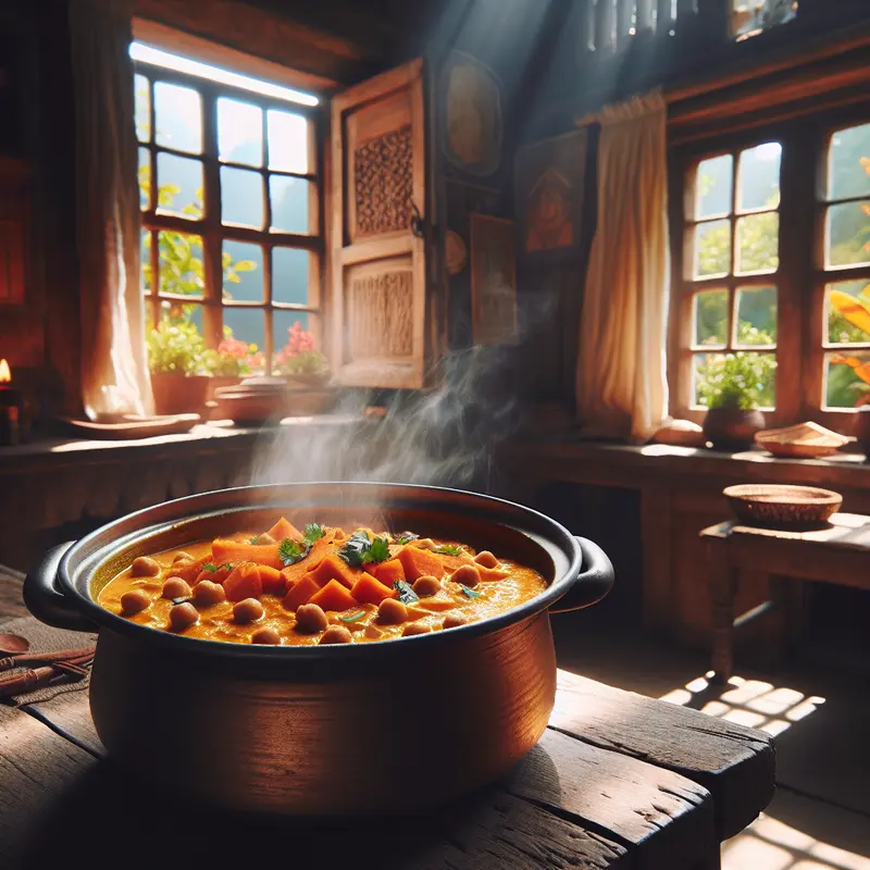 Historia kremowego curry z batatem i ciecierzycą – mój wegański comfort food na chłodne wieczory