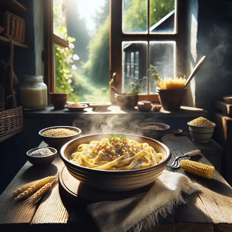 Historia kremowego tagliatelle z kaszą jaglaną – moja mała kuchnia włosko‑polska