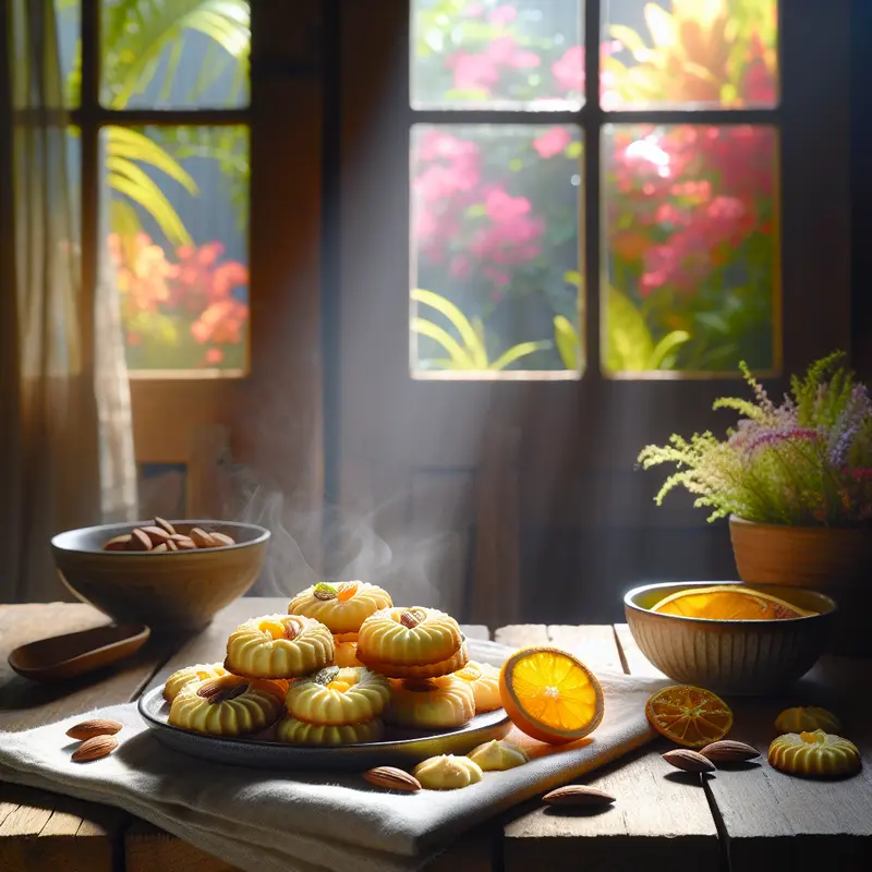 Historia małych szczęść: kruche ciasteczka maślane z pomarańczą i migdałem