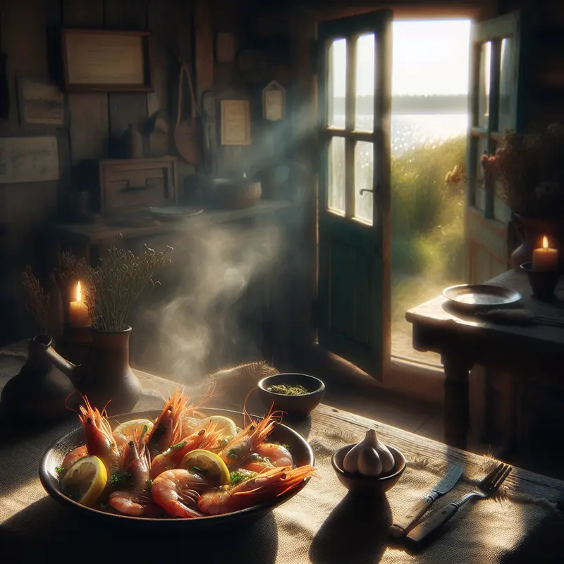 Historia morskiego wieczoru: krewetki w cytrynowo-czosnkowym sosie