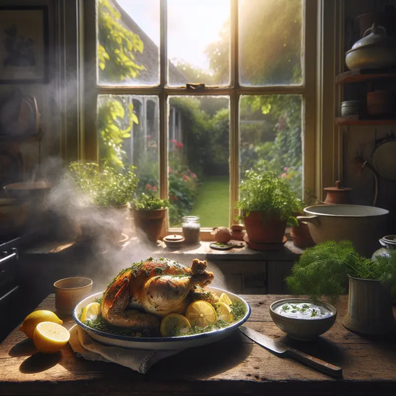 Historia niedzielnego kurczaka – jogurtowo-cytrynowy kurczak z ziołami