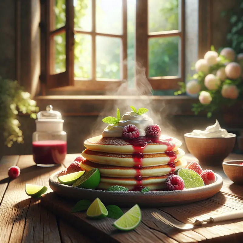 Historia puszystych placków ricotta z limonką i sosem malinowym – słodkie śniadanie, które pachnie latem