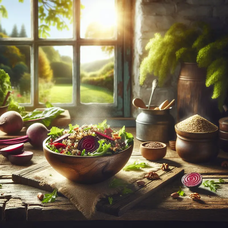 Historia sałatki, która mnie nasyca – komosa, pieczone buraki i orzechowy crunch