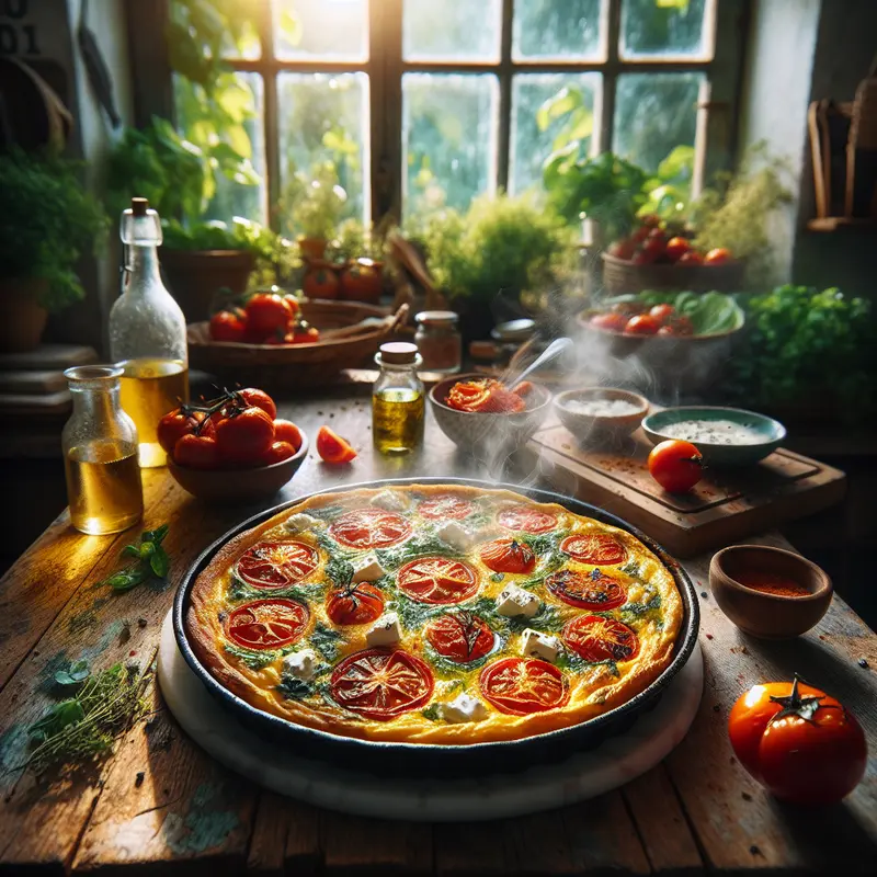 Historia słonej frittaty: mój brunchowy ratunek z pieczonymi pomidorami i fetą