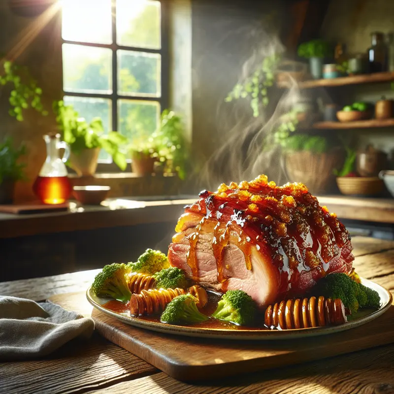 Historia soczystej karkówki w miodowo-musztardowej glazurze – niedziela na talerzu