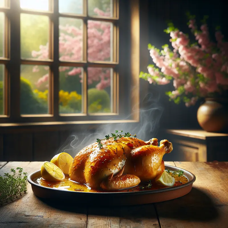 Historia złocistego kurczaka: miód, cytryna i tymianek – mój sposób na niedzielny obiad