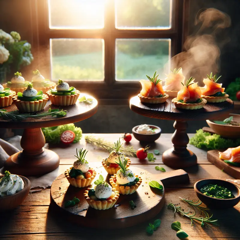 Dwa oblicza przystawki: ciepłe tarteletki z kozim serem i chłodne kęsy z łososia – historia wieczoru z przyjaciółmi