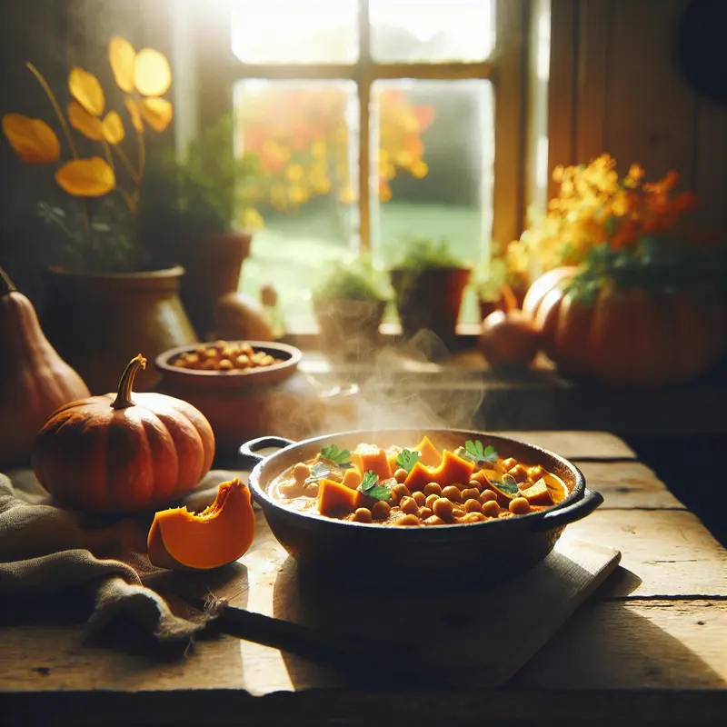 Historia jesiennego curry: wegańskie ukojenie z dynią i ciecierzycą