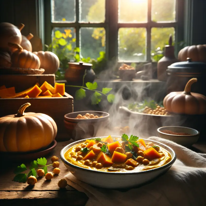 Historia kremowego curry z dynią i ciecierzycą – mój wegański kociołek przytulności