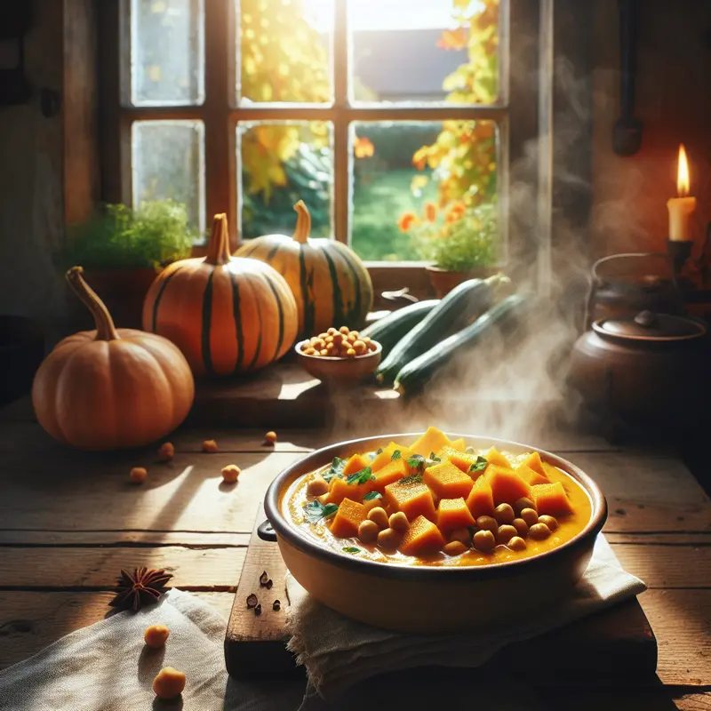 Historia kremowego curry z dynią i ciecierzycą – wegetariańskie ukojenie