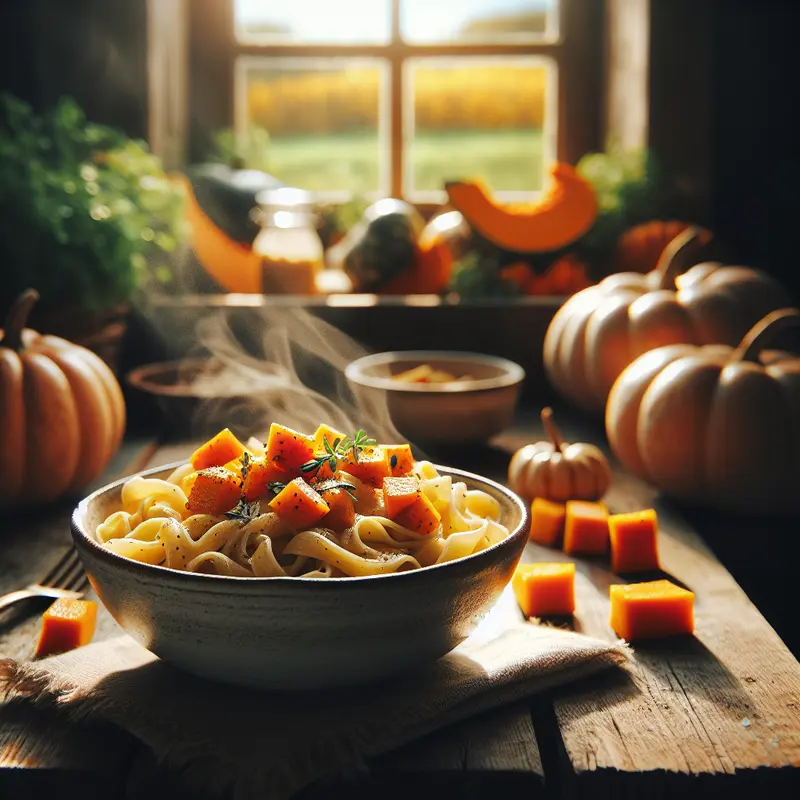 Historia kremowego makaronu z pieczoną dynią – mój jesienny comfort