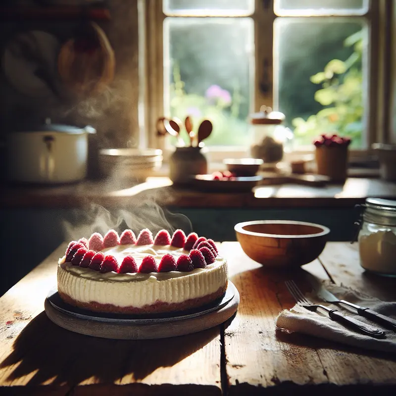 Historia kremowego sernika na zimno z malinami – letnia opowieść bez pieczenia