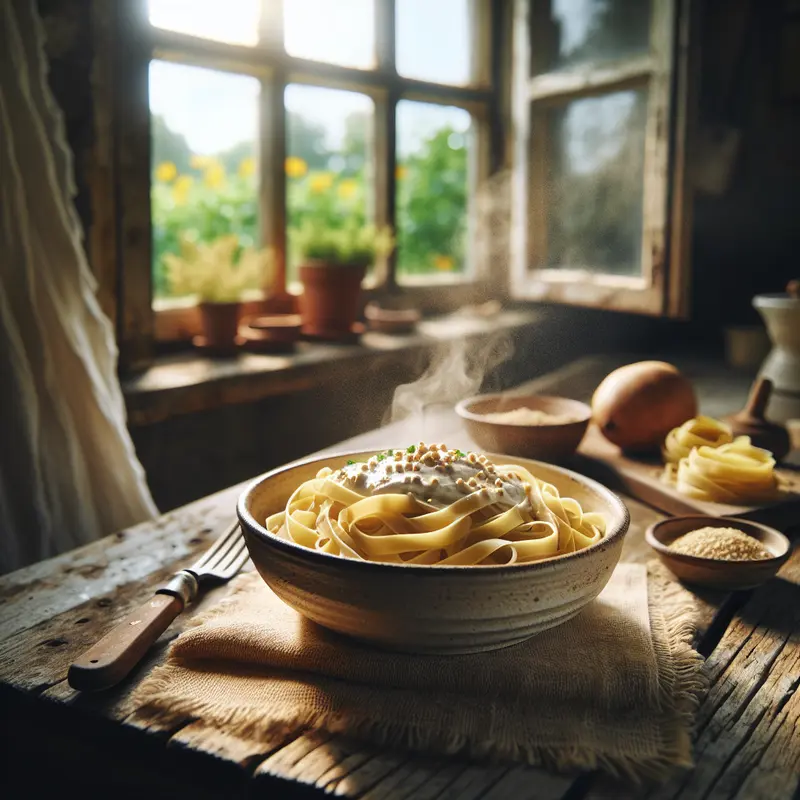 Historia kremowego tagliatelle z kaszą jaglaną – comfort food z nutą lata