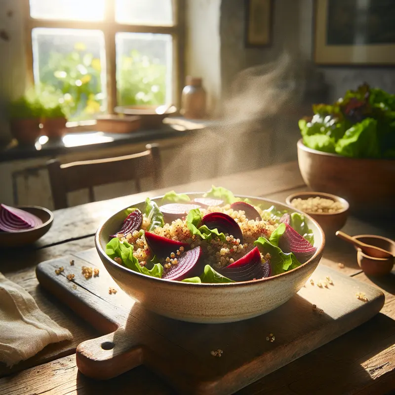 Historia lekkiej, a sycącej sałatki z komosy i pieczonych buraków – mój letni ratunek