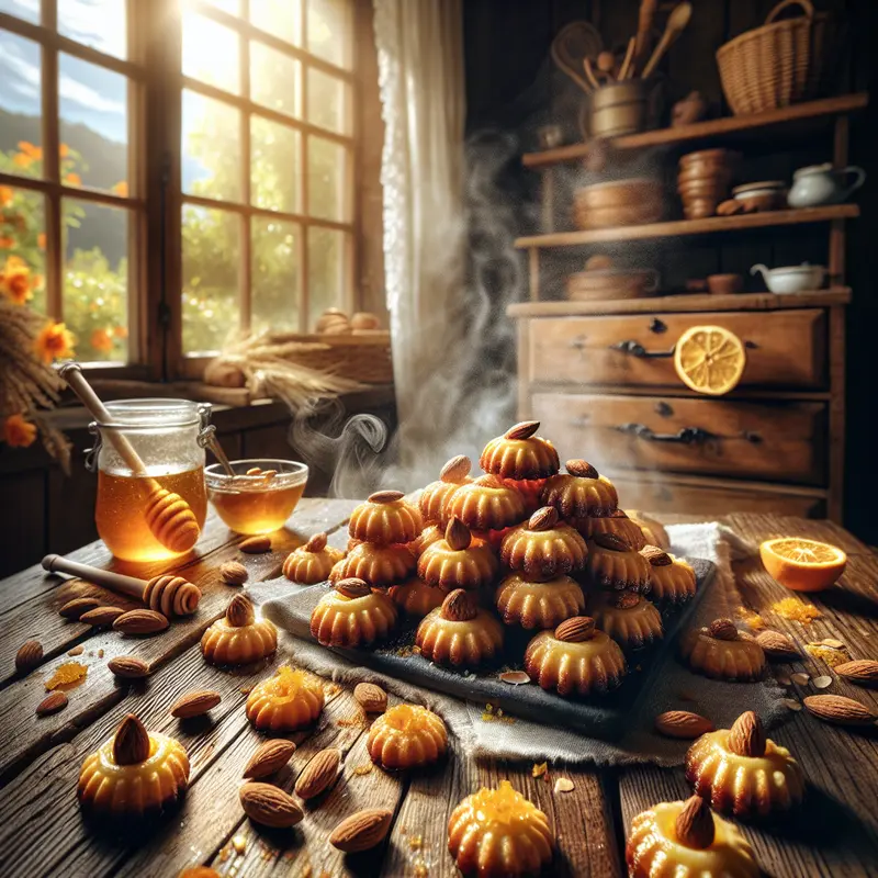 Historia małych miodowych ciasteczek z migdałami i skórką pomarańczową