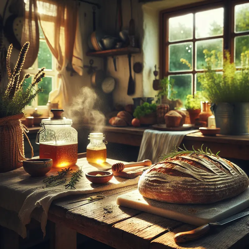 Historia mojego chleba rzemieślniczego z miodem i rozmarynem – codzienny rytuał pachnący domem