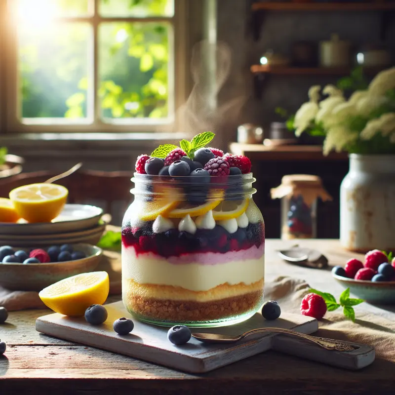 Historia mojego idealnego sernika na zimno – cytryna, jagody i lato w słoiku