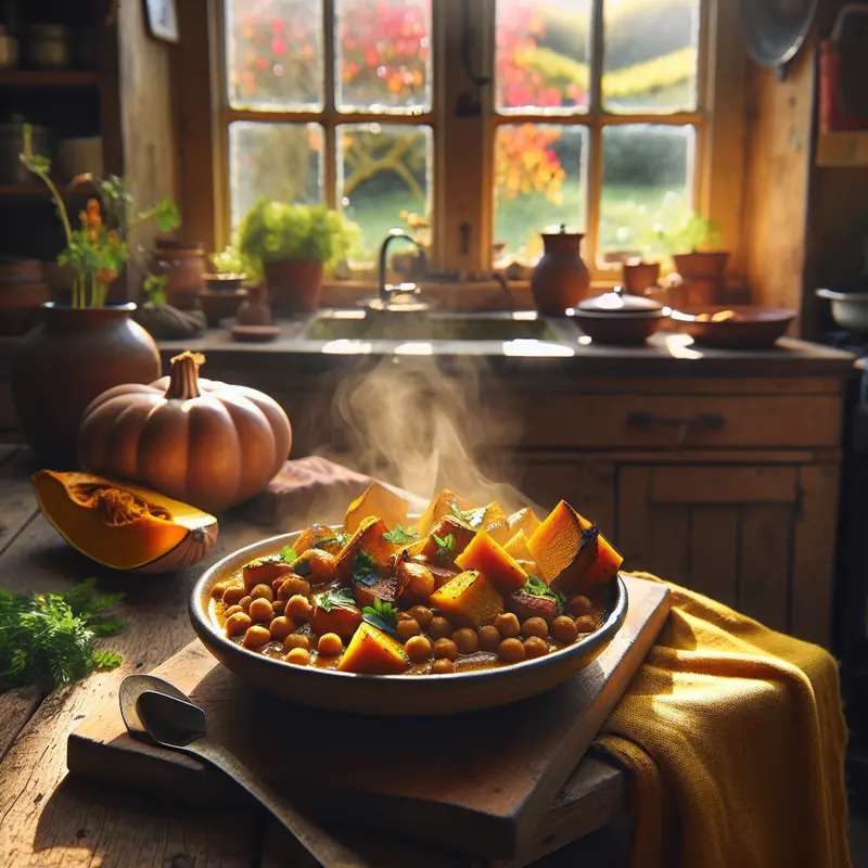 Historia rozgrzewającego curry z pieczoną dynią i ciecierzycą – mój wegański comfort food
