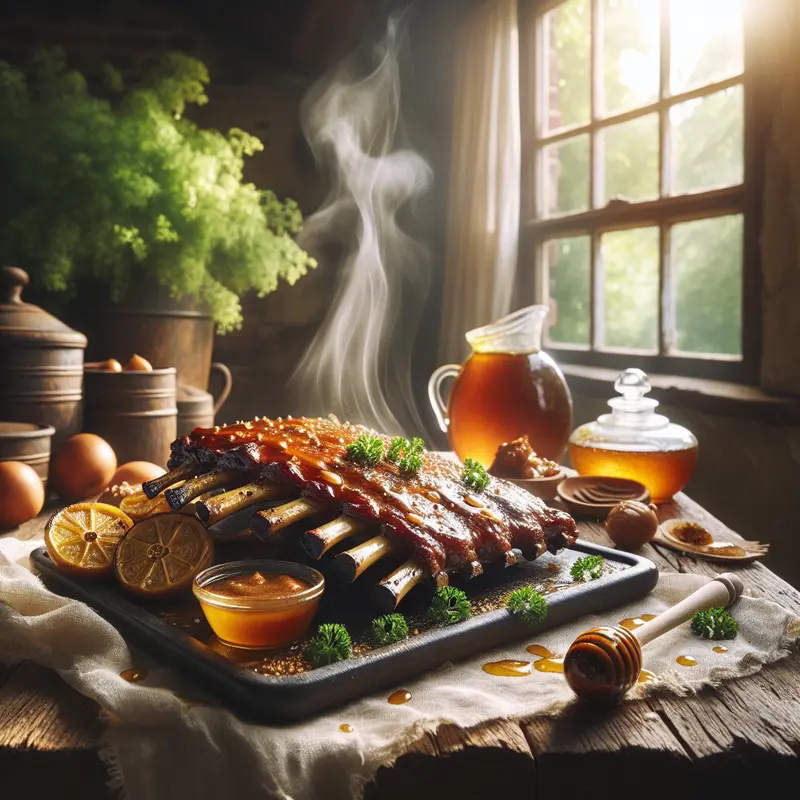 Historia rozpływających się żeber miodowo-musztardowych – mój sposób na mięsną celebrację