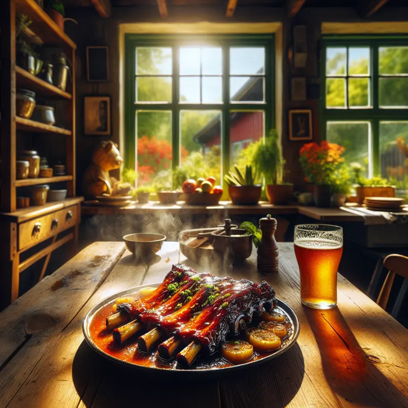 Historia rozpływających się żeberek – moje miodowo-piwnne duszenie