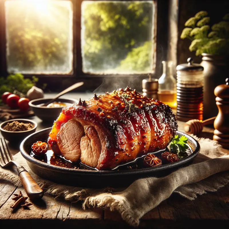 Historia soczystej karkówki z miodowo-musztardową glazurą – mięso, które łączy przy stole