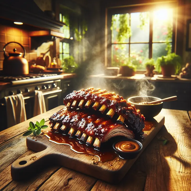 Historia soczystych żeberek w miodowo-musztardowej glazurze – mój sposób na mięsne spotkanie