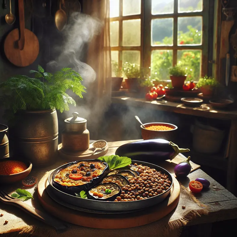 Historia wegetariańskiej musaki: letni obiad z bakłażanem i soczewicą