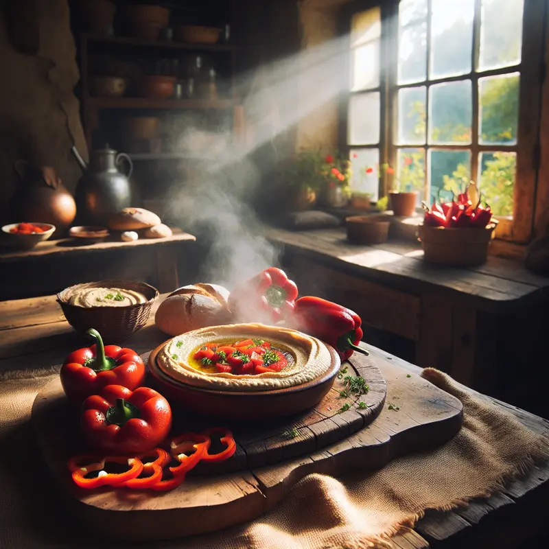 Historia dipu, który jednoczy – pieczony hummus z papryką na każdą przekąskę