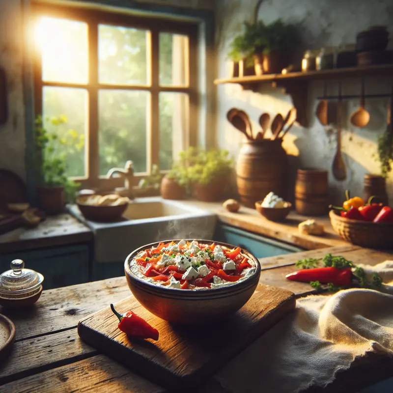 Historia dipu z pieczonej papryki i fety – idealna przekąska na wieczór z przyjaciółmi