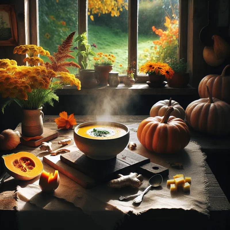 Historia jesiennego ciepła: mój krem z pieczonej dyni z imbirem i mlekiem kokosowym