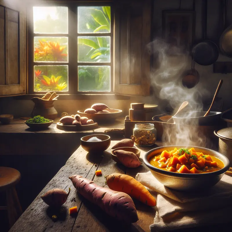 Historia kremowego curry z batatami – mój wegetariański ratunek