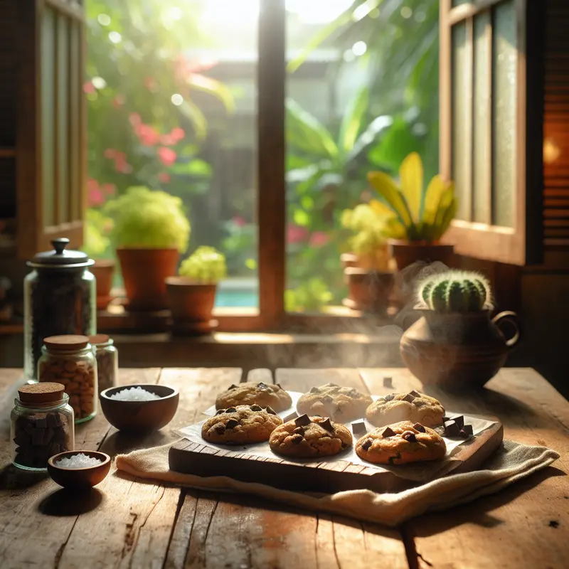 Historia małych szczęść: maślane ciasteczka z kawałkami czekolady i solą morską