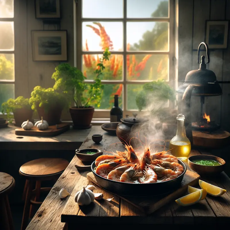 Historia morskiego wieczoru: krewetki w maśle czosnkowo-cytrynowym