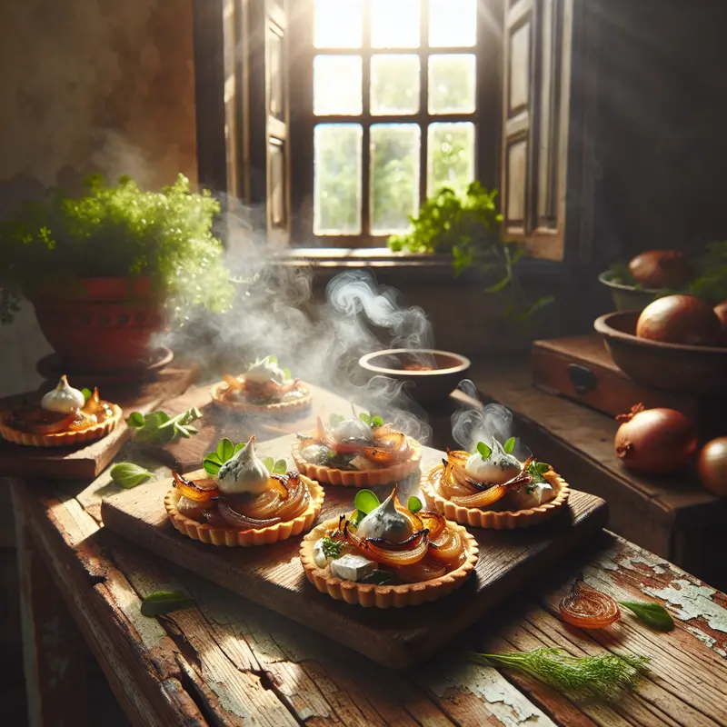 Historia uniwersalnej przystawki: tartaletki z karmelizowaną cebulą i kozim serem (na ciepło i na zimno)