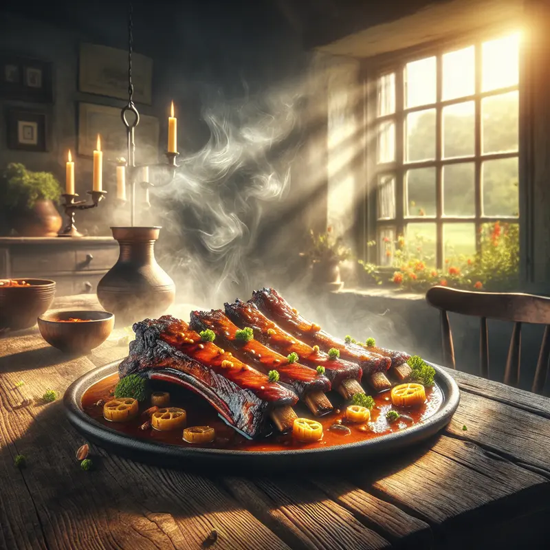 Historia żeberkowego ratunku: duszone żeberka w miodowo‑paprykowym sosie